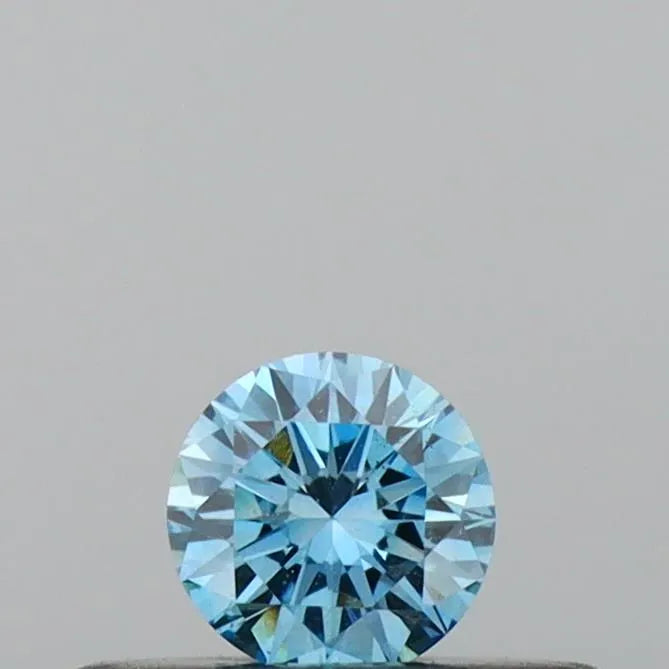 0.16ct Round Lab Grown Diamond (Colour Fancy Vivid Blue, Clarity VS2, Cut EX, IGI Certified)