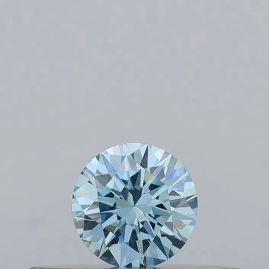 0.16ct Round Lab Grown Diamond (Colour Fancy Vivid Blue, Clarity VVS2, Cut EX, IGI Certified)