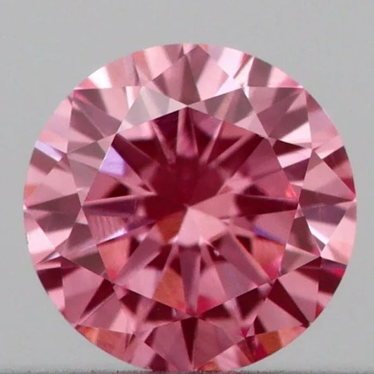 0.16ct Round Lab Grown Diamond (Colour Fancy Vivid Pink, Clarity VS1, Cut VG, IGI Certified)