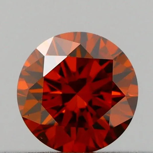 0.17ct Round Lab Grown Diamond (Colour Fancy Deep Orange, Clarity VS2, Cut EX, IGI Certified)