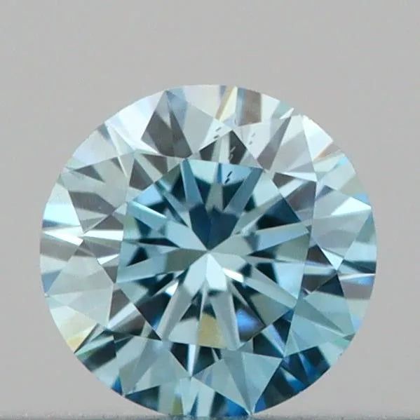 0.17ct Round Lab Grown Diamond (Colour Fancy Vivid Blue, Clarity VS2, Cut ID, IGI Certified)
