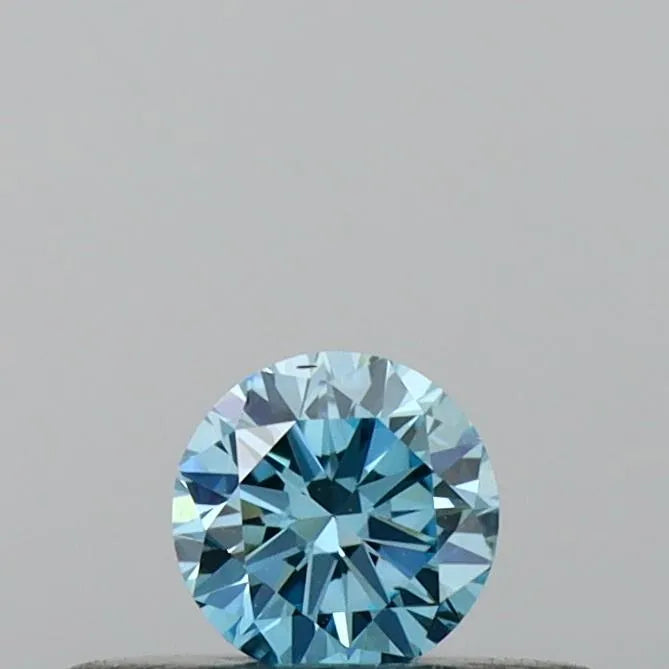 0.17ct Round Lab Grown Diamond (Colour Fancy Vivid Blue, Clarity VS2, Cut VG, IGI Certified)