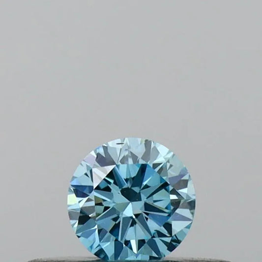 0.17ct Round Lab Grown Diamond (Colour Fancy Vivid Blue, Clarity VS2, Cut VG, IGI Certified)