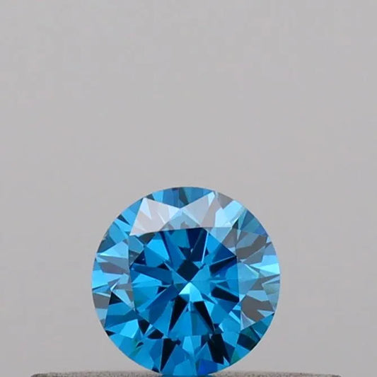 0.17ct Round Lab Grown Diamond (Colour Fancy Vivid Blue, Clarity VS2, Cut VG, IGI Certified)