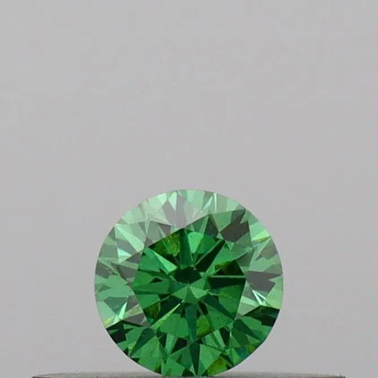 0.17ct Round Lab Grown Diamond (Colour Fancy Vivid Green, Clarity VS2, Cut EX, IGI Certified)