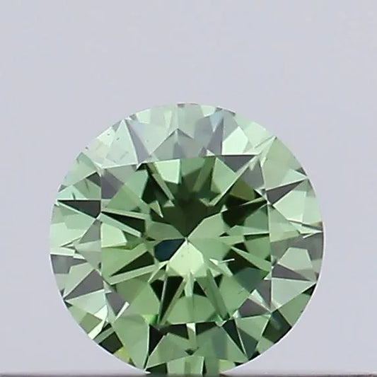 0.17ct Round Lab Grown Diamond (Colour Fancy Vivid Green, Clarity VS2, Cut VG, IGI Certified)