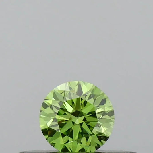 0.17ct Round Lab Grown Diamond (Colour Fancy Vivid Green, Clarity VS2, Cut VG, IGI Certified)