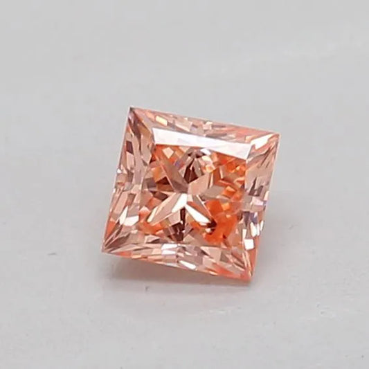 0.18ct Princess Lab Grown Diamond (Colour Fancy Intense Pink Orange, Clarity VS2, IGI Certified)