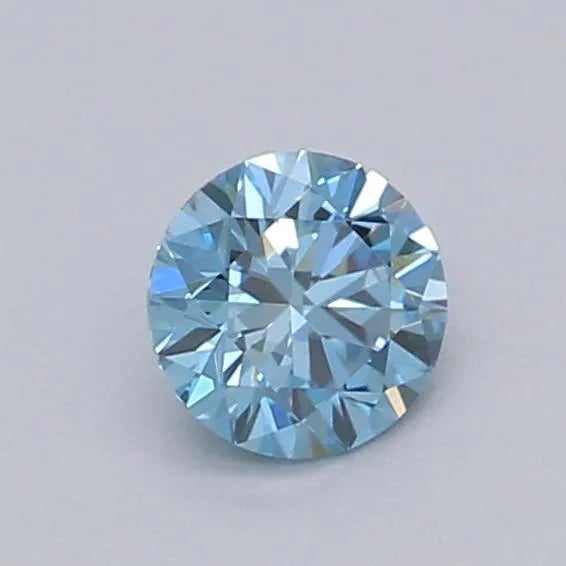 0.18ct Round Lab Grown Diamond (Colour Fancy Vivid Blue, Clarity VVS2, Cut ID, IGI Certified)