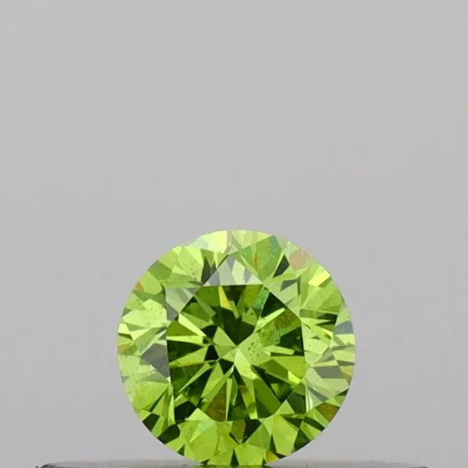 0.18ct Round Lab Grown Diamond (Colour Fancy Vivid Green, Clarity VS2, Cut VG, IGI Certified)