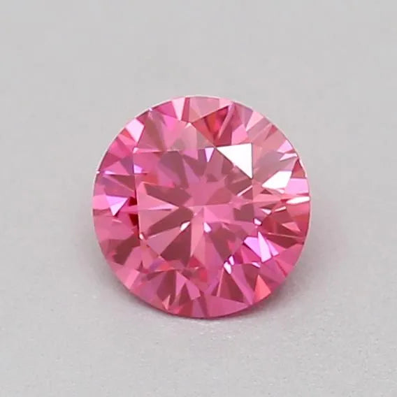 0.18ct Round Lab Grown Diamond (Colour Fancy Vivid Pink, Clarity VVS2, Cut EX, IGI Certified)