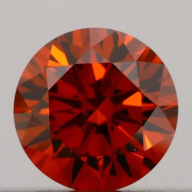 0.19ct Round Lab Grown Diamond (Colour Fancy Deep Orange, Clarity VS2, Cut VG, IGI Certified)