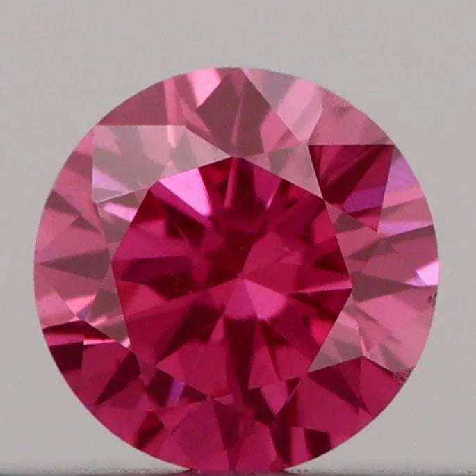 0.19ct Round Lab Grown Diamond (Colour Fancy Vivid Pink, Clarity VS2, Cut EX, IGI Certified)
