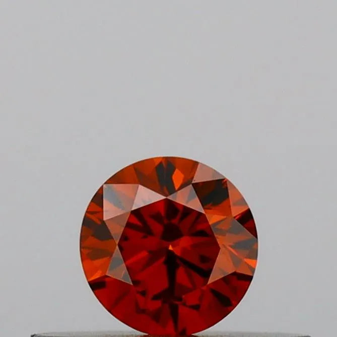 0.21ct Round Lab Grown Diamond (Colour Fancy Deep Orange, Clarity VVS2, Cut ID, IGI Certified)