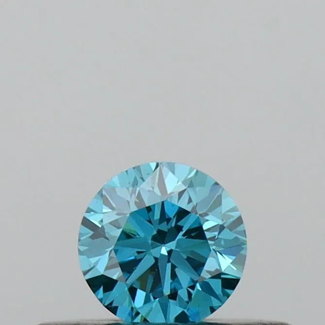 0.21ct Round Lab Grown Diamond (Colour Fancy Vivid Blue, Clarity VS2, Cut VG, IGI Certified)