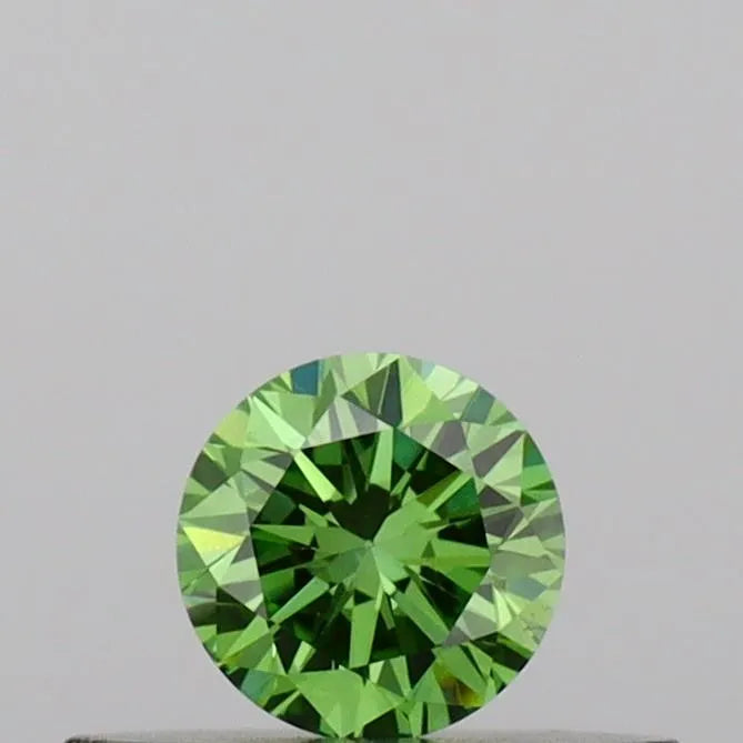 0.21ct Round Lab Grown Diamond (Colour Fancy Vivid Green, Clarity VS1, Cut VG, IGI Certified)