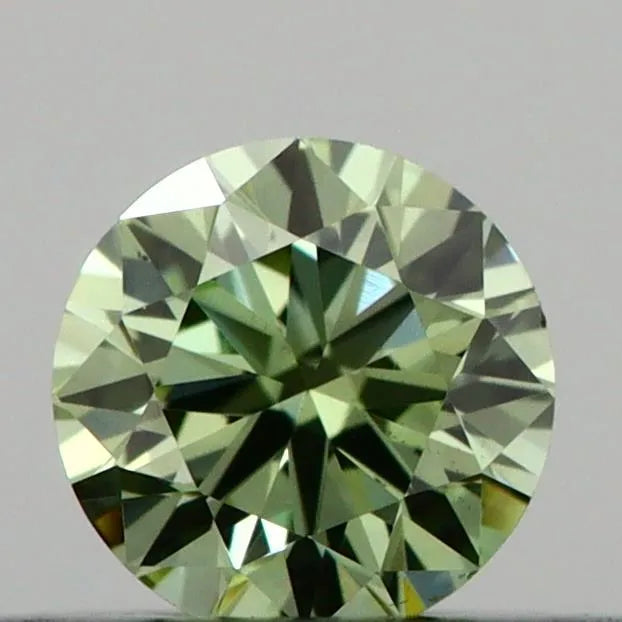 0.21ct Round Lab Grown Diamond (Colour Fancy Vivid Green, Clarity VS2, Cut ID, IGI Certified)