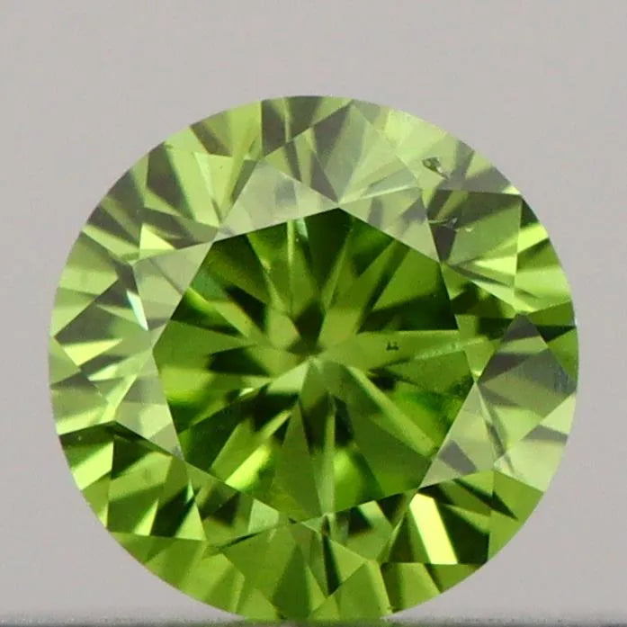 0.21ct Round Lab Grown Diamond (Colour Fancy Vivid Green, Clarity VS2, Cut VG, IGI Certified)