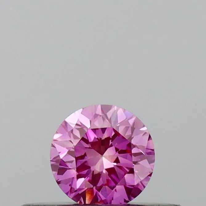 0.21ct Round Lab Grown Diamond (Colour Fancy Vivid Pink, Clarity VVS2, Cut VG, IGI Certified)