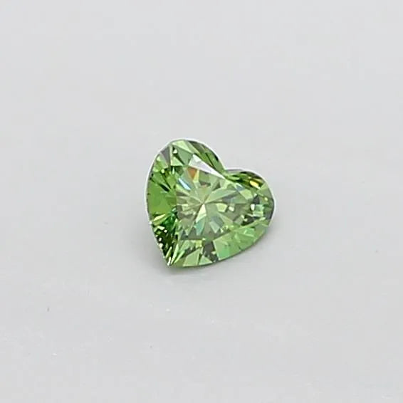0.22ct Heart Lab Grown Diamond (Colour Fancy Vivid Green, Clarity VVS2, IGI Certified)