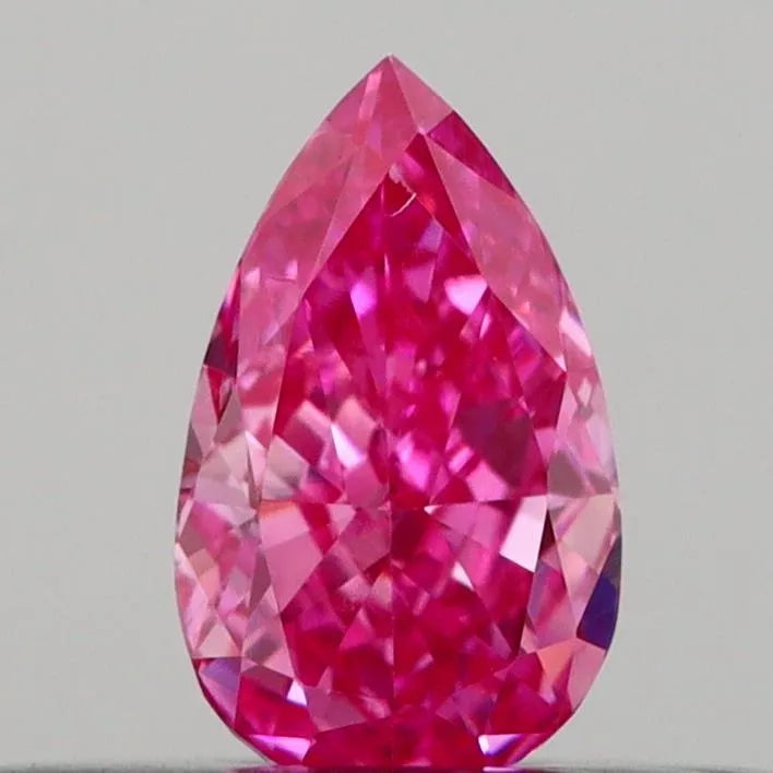 0.22ct Pear Lab Grown Diamond (Colour Fancy Vivid Pink, Clarity VS1, IGI Certified)
