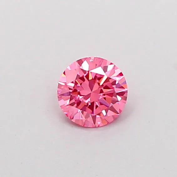 0.30ct Round Lab Grown Diamond (Colour Fancy Vivid Pink, Clarity VVS2, Cut EX, IGI Certified)