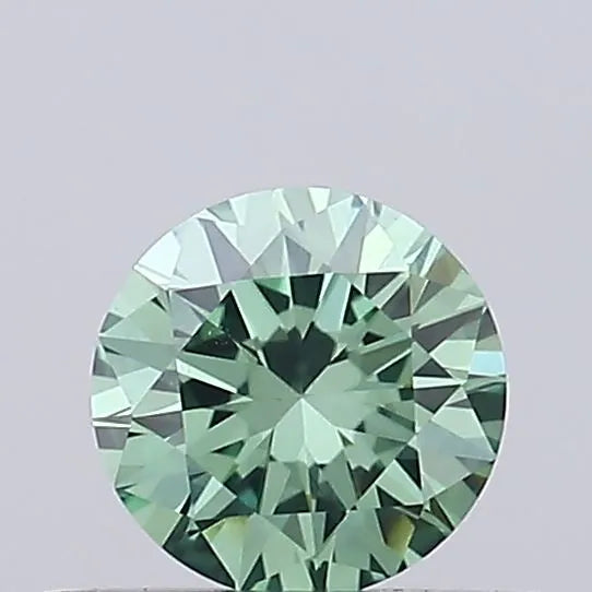 0.31ct Round Lab Grown Diamond (Colour Fancy Vivid Green, Clarity VVS2, Cut EX, IGI Certified)
