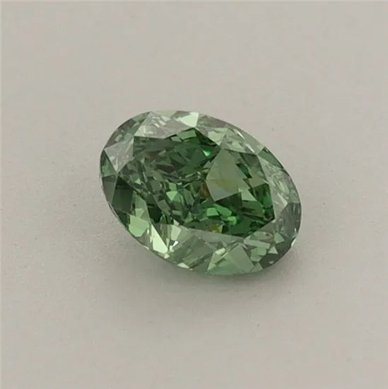 0.40ct Oval Lab Grown Diamond (Colour Fancy Vivid Green, Clarity VVS2, IGI Certified)