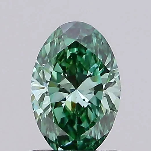 0.40ct Oval Lab Grown Diamond (Colour Fancy Vivid Green, Clarity VVS2, IGI Certified)