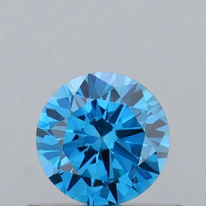 0.42ct Round Lab Grown Diamond (Colour Fancy Vivid Blue, Clarity VVS2, Cut VG, IGI Certified)