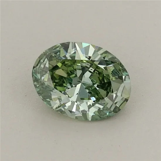 0.45ct Oval Lab Grown Diamond (Colour Fancy Vivid Blueish Green, Clarity VS1, IGI Certified)