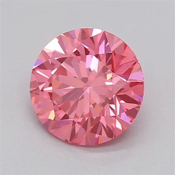 0.46ct Round Lab Grown Diamond (Colour Fancy Vivid Pink, Clarity VVS2, Cut ID, IGI Certified)