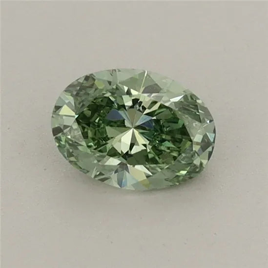0.47ct Oval Lab Grown Diamond (Colour Fancy Vivid Green, Clarity VVS2, IGI Certified)