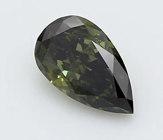 0.48ct Pear Lab Grown Diamond (Colour Fancy Deep Green, Clarity VVS2, IGI Certified)