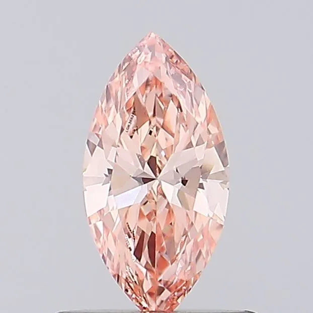 0.50ct Marquise Lab Grown Diamond (Colour Fancy Vivid Orangey Pink, Clarity VS1, IGI Certified)