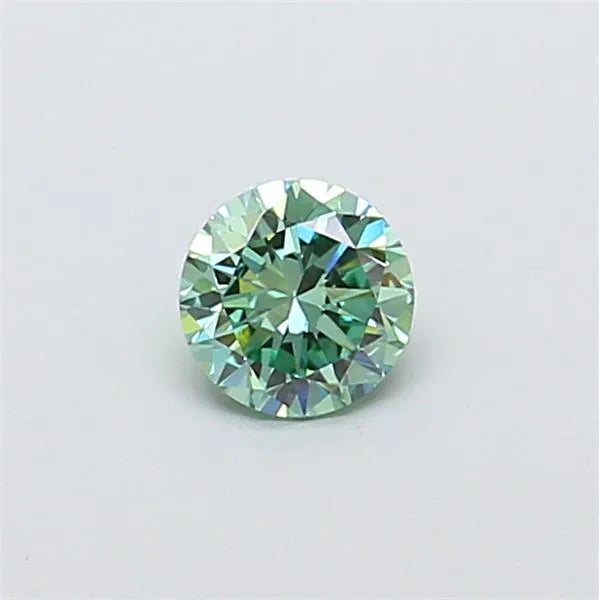0.50ct Round Lab Grown Diamond (Colour Fancy Vivid Green, Clarity VVS2, Cut VG, IGI Certified)