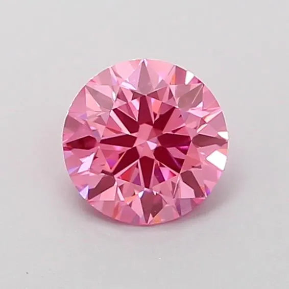 0.50ct Round Lab Grown Diamond (Colour Fancy Vivid Pink, Clarity VVS2, Cut ID, IGI Certified)