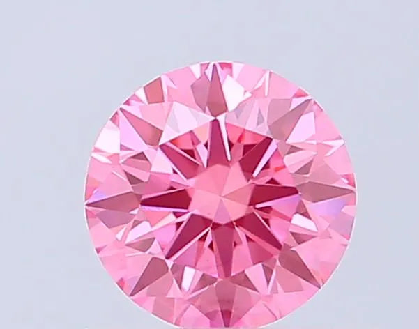 0.50ct Round Lab Grown Diamond (Colour Fancy Vivid Pink, Clarity VVS2, Cut ID, IGI Certified)