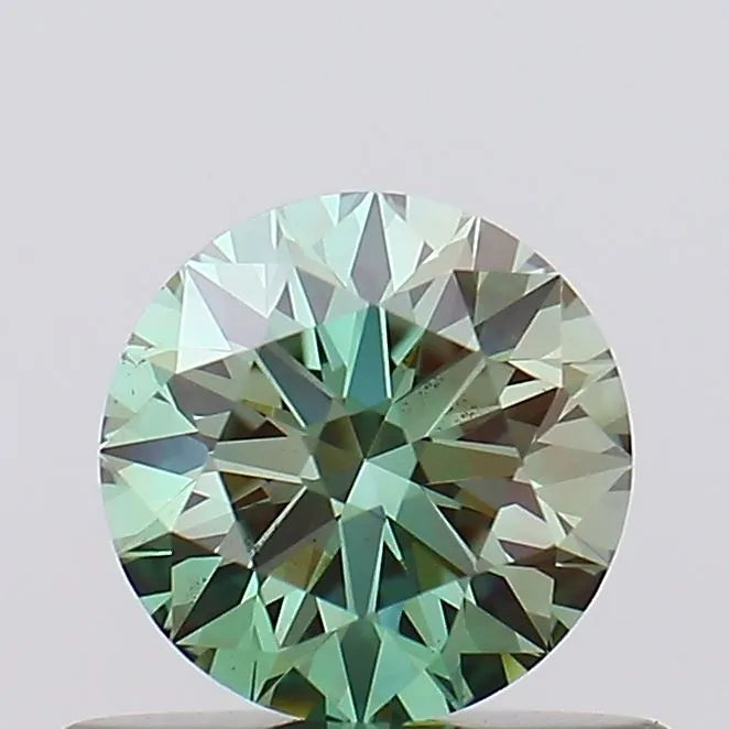 0.51ct Round Lab Grown Diamond (Colour Fancy Vivid Green, Clarity VS2, Cut ID, IGI Certified)