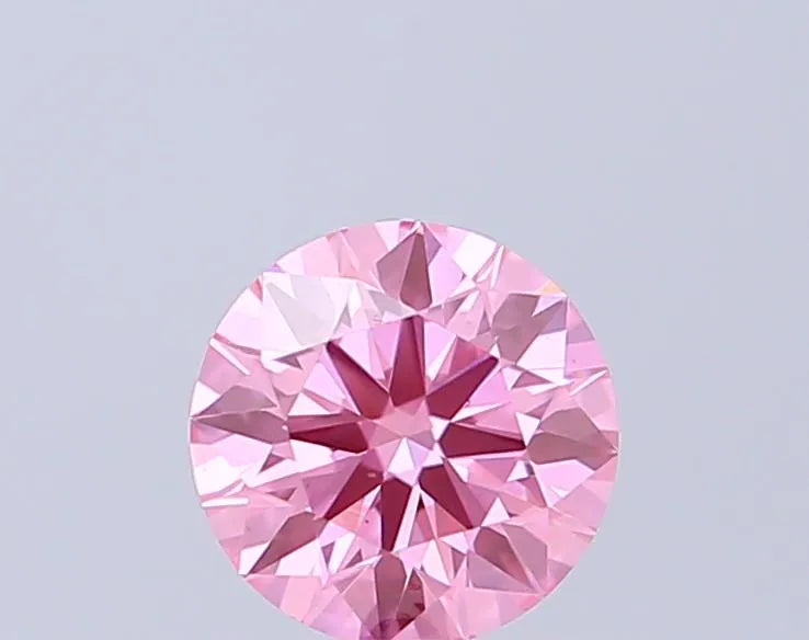0.51ct Round Lab Grown Diamond (Colour Fancy Vivid Pink, Clarity VS1, Cut ID, IGI Certified)