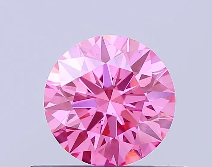 0.52ct Round Lab Grown Diamond (Colour Fancy Vivid Pink, Clarity VS2, Cut ID, IGI Certified)