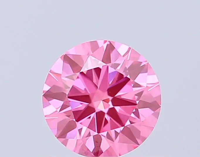 0.55ct Round Lab Grown Diamond (Colour Fancy Vivid Pink, Clarity VVS2, Cut ID, IGI Certified)