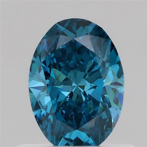 0.57ct Oval Lab Grown Diamond (Colour Fancy Vivid Blue, Clarity VS2, IGI Certified)