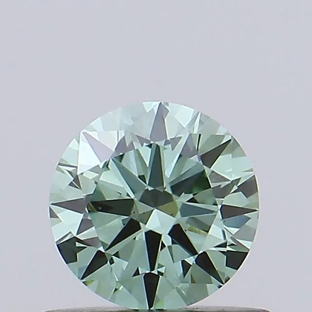 0.57ct Round Lab Grown Diamond (Colour Fancy Vivid Green, Clarity VS1, Cut EX, IGI Certified)