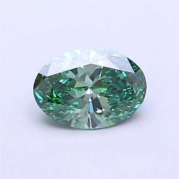 0.59ct Oval Lab Grown Diamond (Colour Fancy Vivid Green, Clarity VS1, IGI Certified)