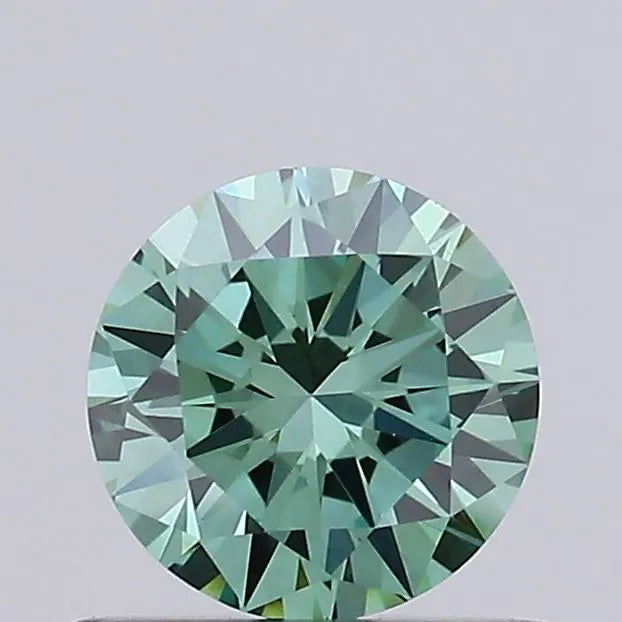 0.59ct Round Lab Grown Diamond (Colour Fancy Vivid Green, Clarity VS1, Cut VG, IGI Certified)