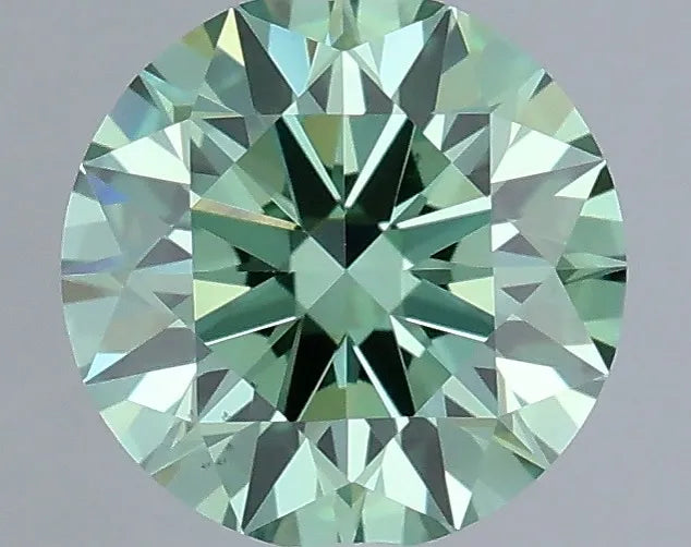 0.60ct Round Lab Grown Diamond (Colour Fancy Vivid Green, Clarity VS1, Cut ID, IGI Certified)