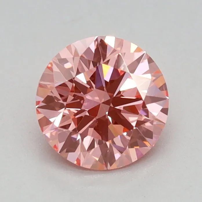0.60ct Round Lab Grown Diamond (Colour Fancy Vivid Pink, Clarity VS1, Cut ID, IGI Certified)