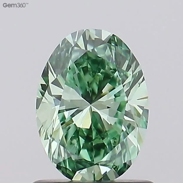 0.80ct Oval Lab Grown Diamond (Colour Fancy Vivid Green, Clarity VS1, IGI Certified)