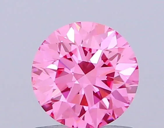0.81ct Round Lab Grown Diamond (Colour Fancy Vivid Pink, Clarity VVS2, Cut ID, IGI Certified)